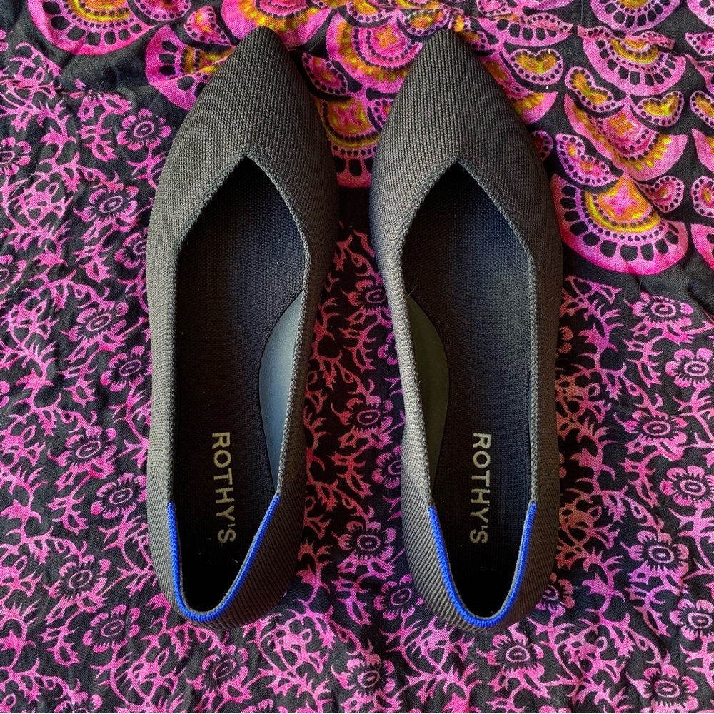 Rothy’s Point II Flat in Black size 7.5